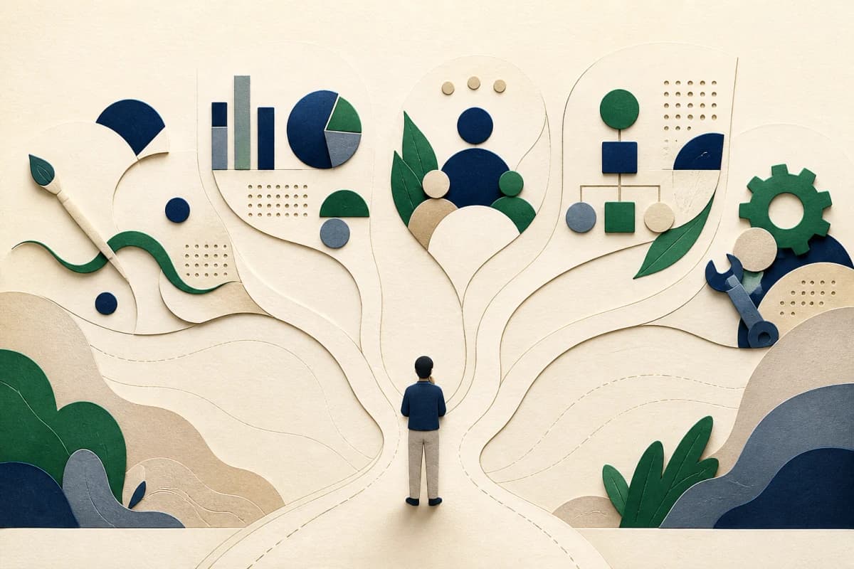 Ilustração editorial do teste vocacional